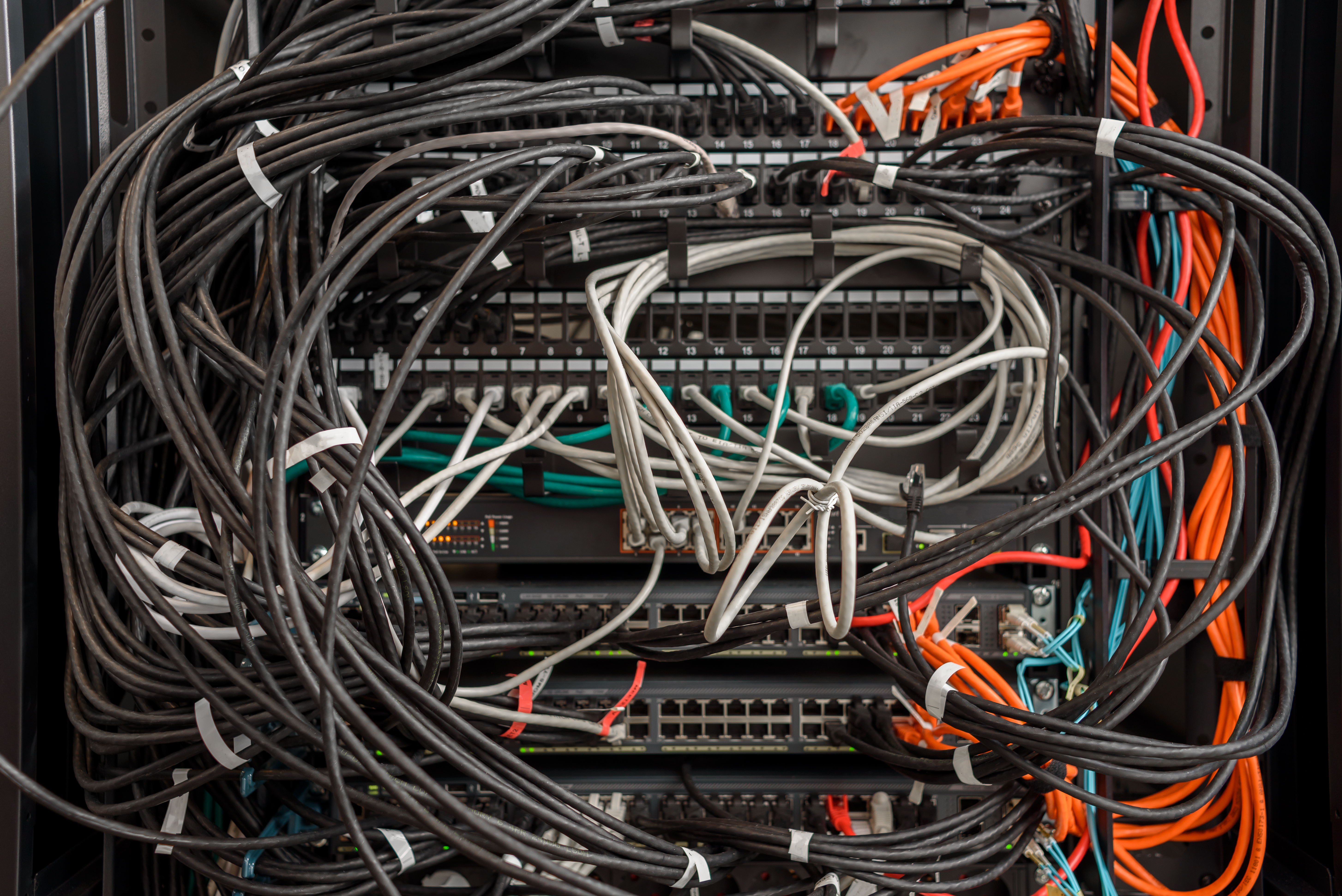Before: Unmanaged cabling